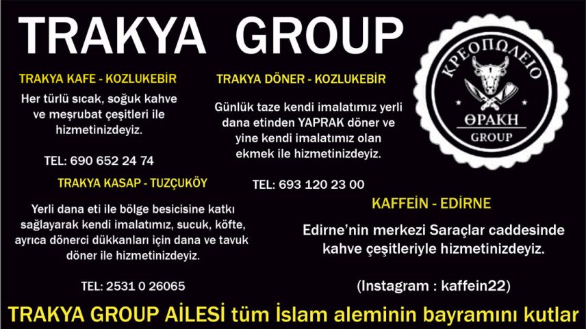 Trakya Group Ailesi hayırlı bayramlar diler