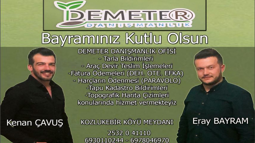 Kozlukebir köyündeki DEMETER DANIŞMANLIK'tan bayram kutlaması