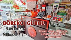 Gümülcine kasaplar çarşısı karşısında bulunan BÖREKÇİ GÜROL hayırlı bayramlar diler 