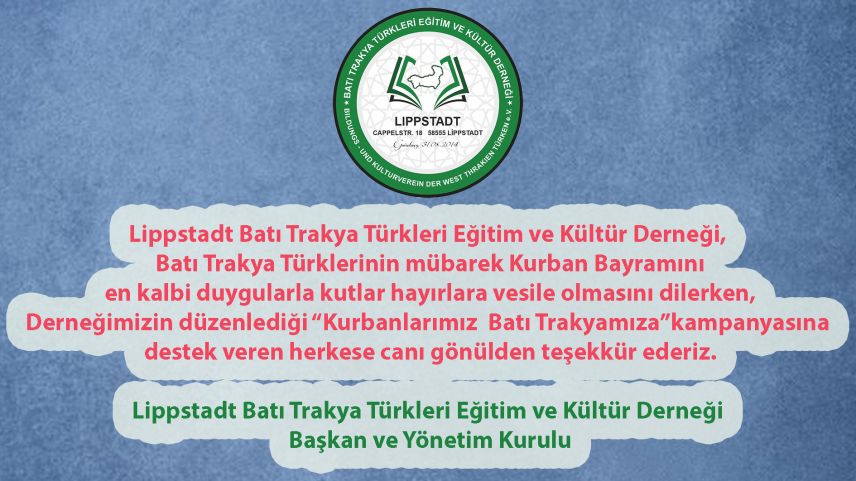 LİPPSTADT Derneği soydaşların bayramını tebrik etti