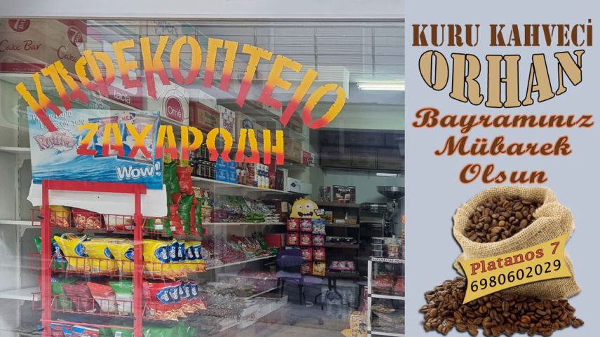 İskeçe'deki Kuru Kahveci Orhan'dan bayram kutlaması 