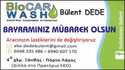 "BioCAR WASH" sahibi Bülent Dede Kurban Bayramınızı tebrik eder 