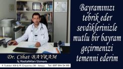 İç Hastalıkları Uzmanı Dr. Cihat BAYRAM'dan bayram tebriği 
