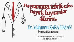 İç Hastalıkları Uzmanı Dr. Muharrem KARA HASAN Kurban Bayramınızı kutlar 
