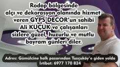 GYPS DECOR sahibi ALİ KÜÇÜK'ten bayram tebriği