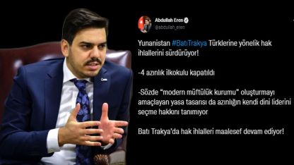 YTB Başkanı Eren'den Türk Azınlık haklarının ihlaline tepki