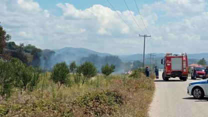 Rodop ilinde çıkan yangına anında müdahale