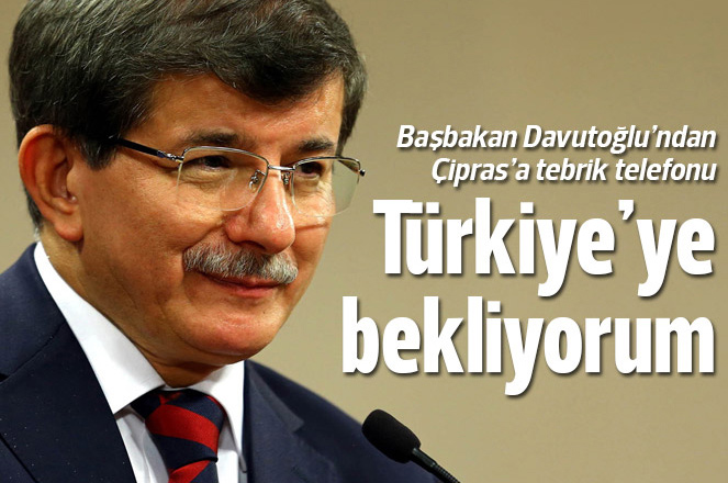 DAVUTOĞLU ÇİPRAS’I TEBRİK ETTİ