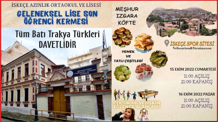 İskeçe Azınlık Lisesi son sınıf öğrencilerinden geleneksel kermes