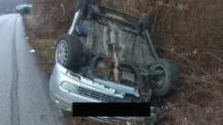 İskeçe Balkan kolundaki kazada iki araç ters döndü