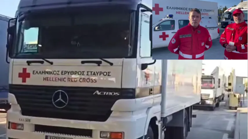 Yunan Kızılhaçından Türk Kızılaya 40 tonluk yardım malzemesi 