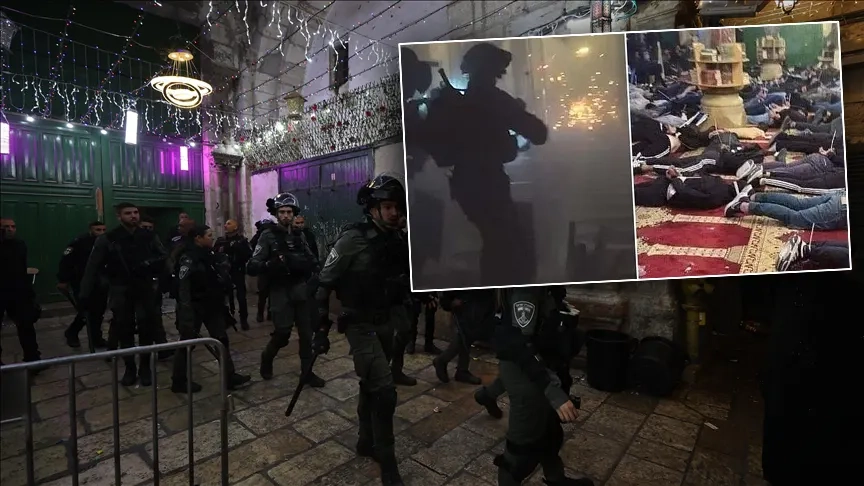 İsrail polisi Mescid-i Aksa'da terör estirdi