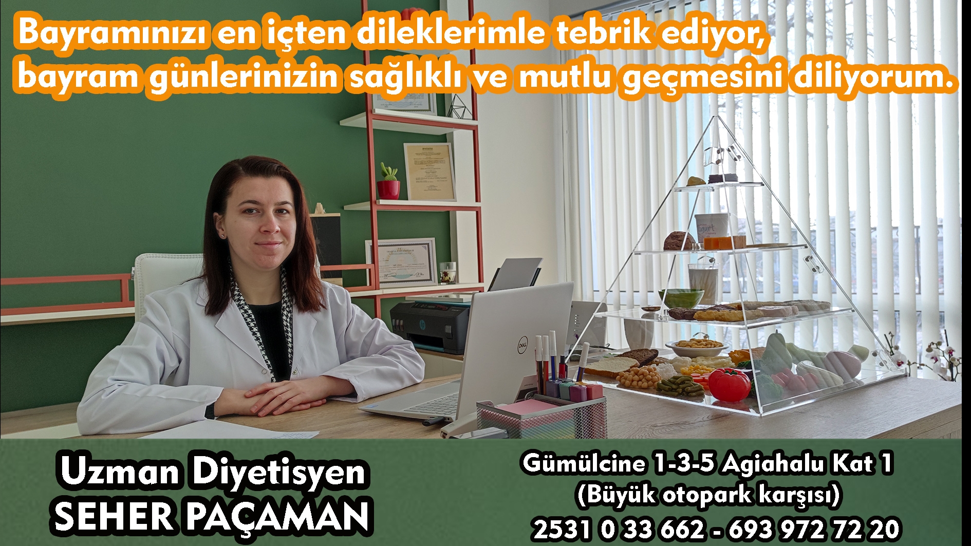 Uz. Diyetisyen Seher Paçaman, hayırlı bayramlar diler