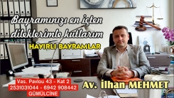 DMT Eyalet Meclis Üyesi Adayı Avukat İlhan Mehmet'ten bayram kutlaması