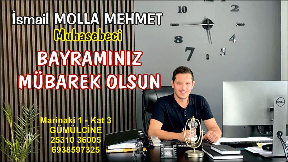 Muhasebeci İsmail Molla Mehmet'ten bayram kutlaması