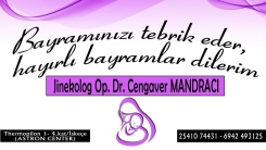 Jinekolog Op. Dr. Cengaver Mandracı'dan bayram mesajı
