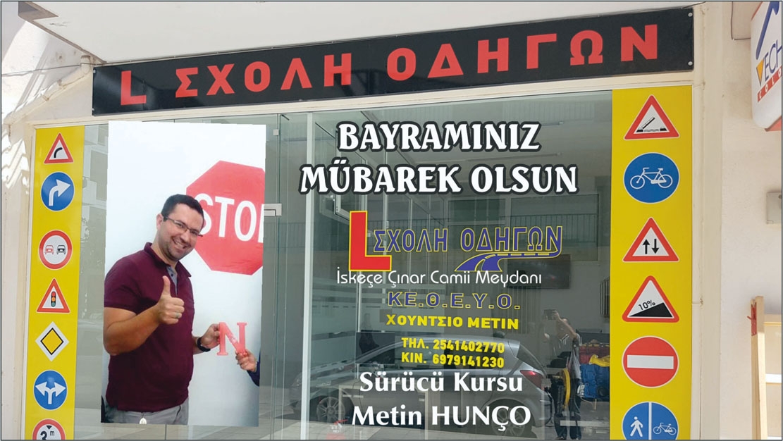 Sürücü Kursu sahibi Metin HUNÇO hayırlı bayramlar diler