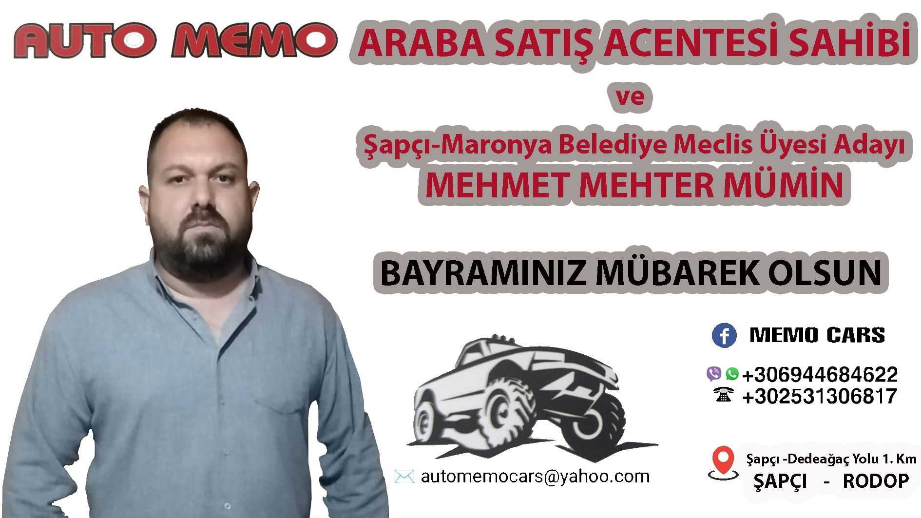 Araba satış acentesi AUTO MEMO CARS ailesi, bayramını kurtlar