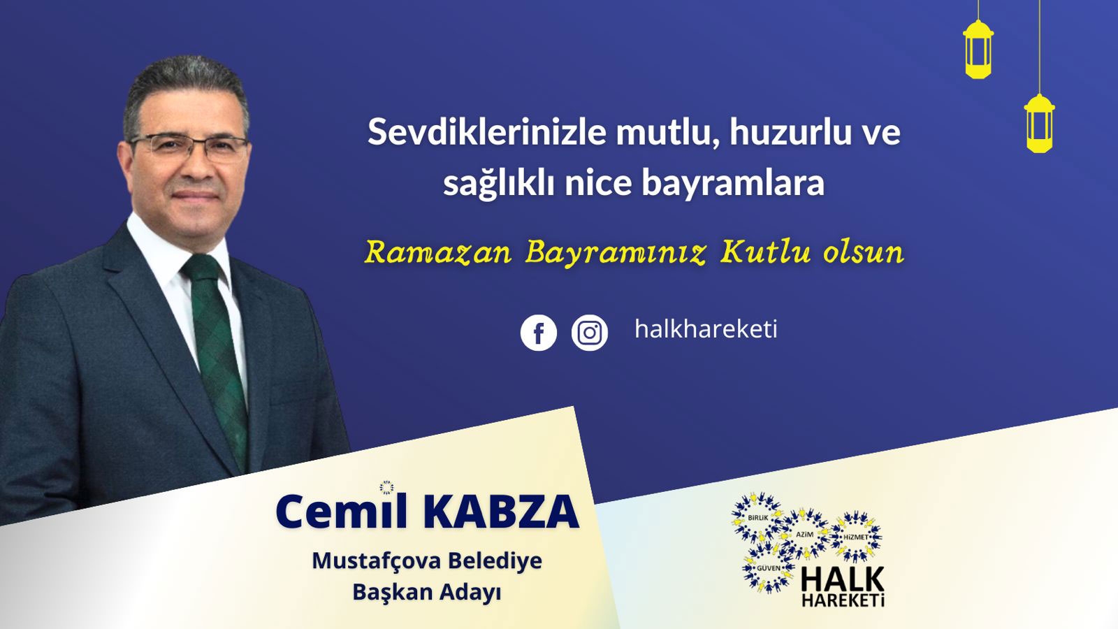 Halk Hareketi Başkanı Cemil KABZA Ramazan Bayramınızı kutlar