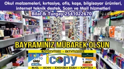 İskeçe Merkez İlkokulu karşısındaki İCOPY Kırtasiye Hayırlı Bayramlar Diler