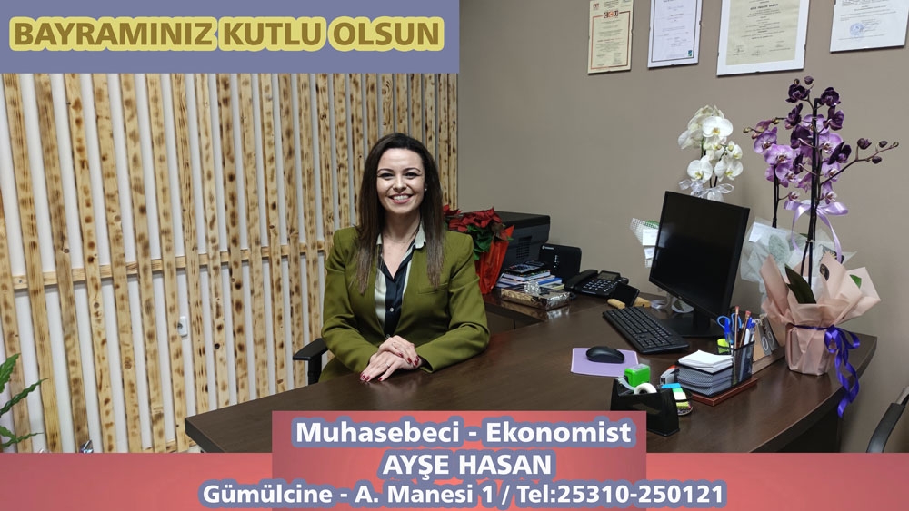 Muhasebeci-Ekonomist AYŞE HASAN'dan bayram tebriği