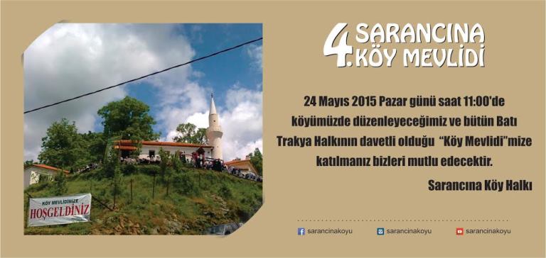 Sarancına'da Pazar günü mevlid düzenlenecek