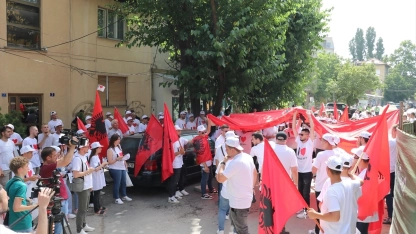 Yunanistan Üsküp Büyükelçiliği önünde "Çamerya Katliamı" protestosu