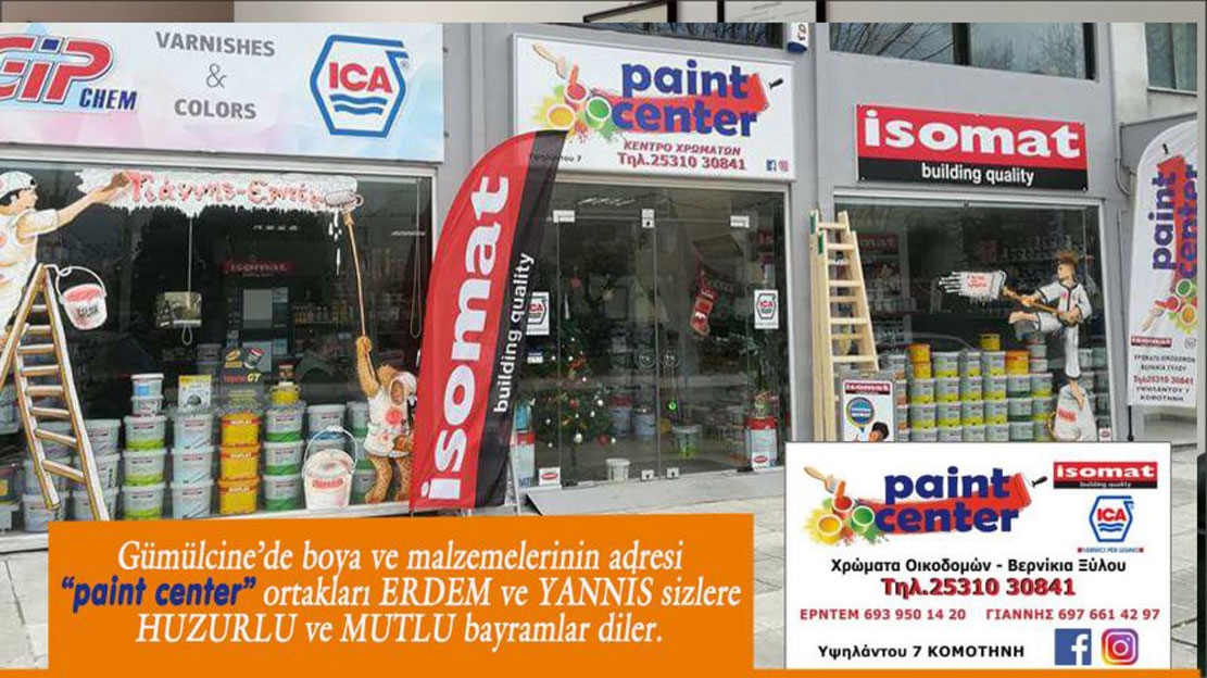 "paint center" mağazası ortakları ERDEM ve YANNİS'ten bayram mesajı