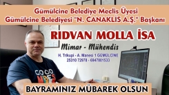 Mimar - Mühendis  Rıdvan Molla İsa'dan bayram tebriği
