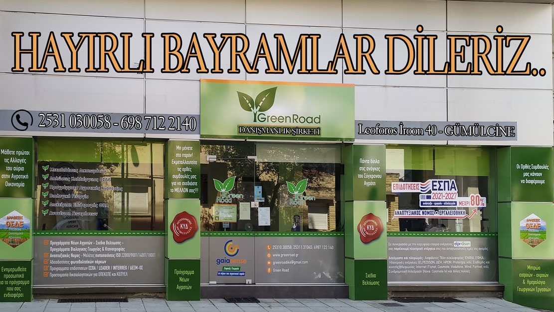 GREEN ROAD Şirketi ortakları ve çalışanları bayramınızı kutlar