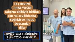 Diş Hekimi Cihat Yusuf, ekibiyle beraber bayramınızı kutlar