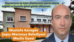 Maronya Belediye Meclis Üyesi Mustafa Karagöz'den bayram tebriği
