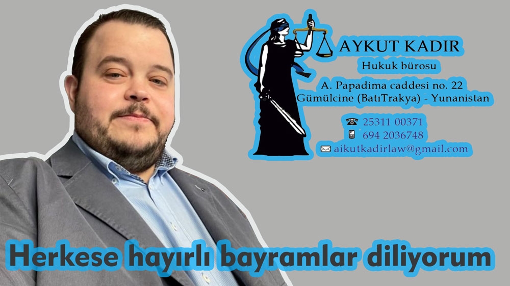 Avukat Aykut Kadir'den bayram tebriği