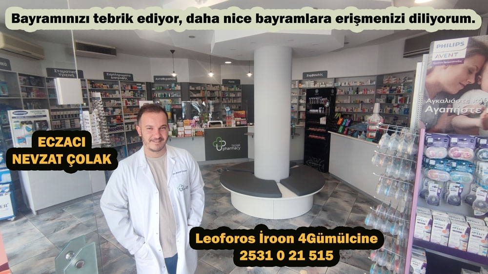 Eczacı Nevzat Çolak, bayramınızı tebrik eder