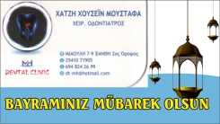 Diş Hekimi Mustafa Hacı Hüseyin Kurban Bayramınızı kutlar 