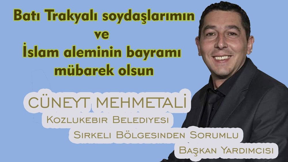 Çelebiköylü iş insanı Cüneyt Mehmetali bayramını kutlar