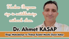 Dr. Ahmet Kasap, sizin bayramınızı tebrik eder