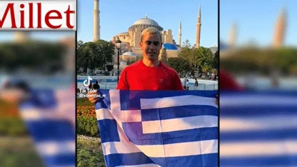 Ayasofya camisi önünde provokasyon yapan Yunan gencine Türkiye'ye giriş yasağı