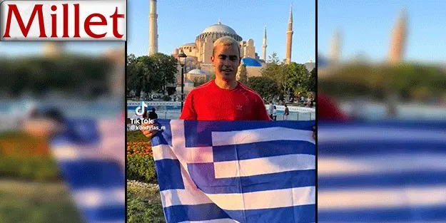 Ayasofya önünde provokasyon yapan Yunan gencine Türkiye'ye giriş yasağı