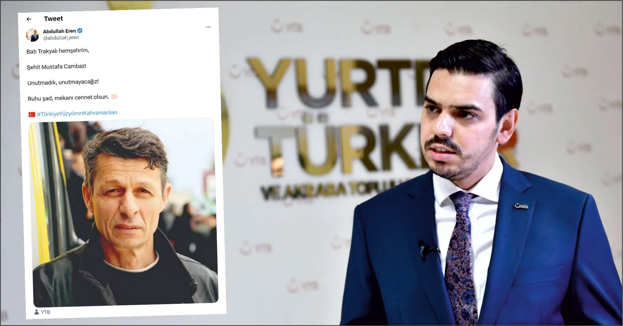 YTB Başkanı Eren 15 Temmuz şehidi Mustafa Cambaz’ı unutmadı