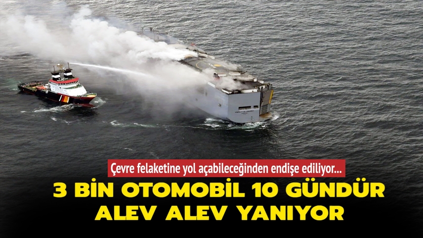 Almanya'dan Mısır'a 3 bin otomobil taşıyan gemi 10 gündür yanıyor
