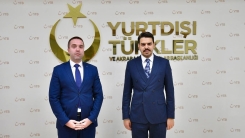 Erdem Hüseyin, YTB Başkanı Abdullah Eren'i ziyaret etti
