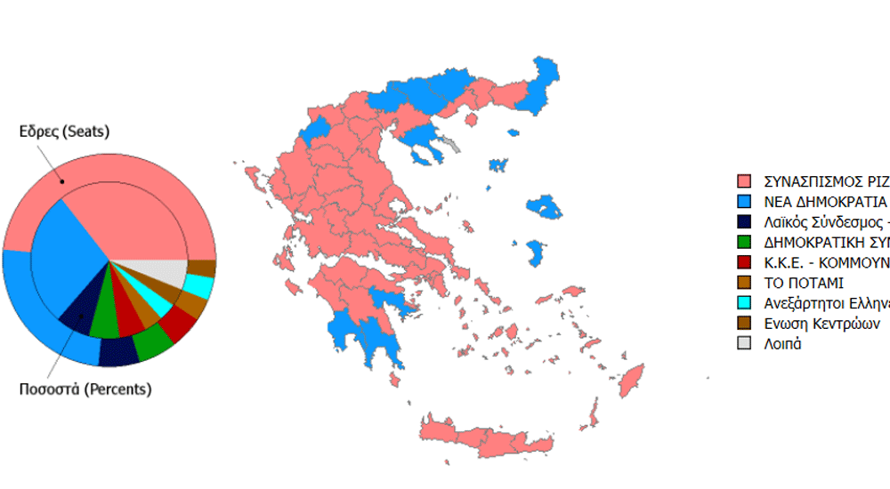 Yunanistan Geneli Seçim Sonuçları (Açılan Sandık ,44)