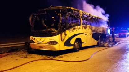  Egnatia Otoyolu'nda otobüste yangın çıktı: 40 yolcu mağdur oldu