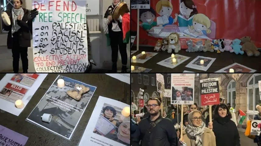Londra'da öğretmenler İsrail'in Gazze'deki çocuk katliamlarını protesto etti