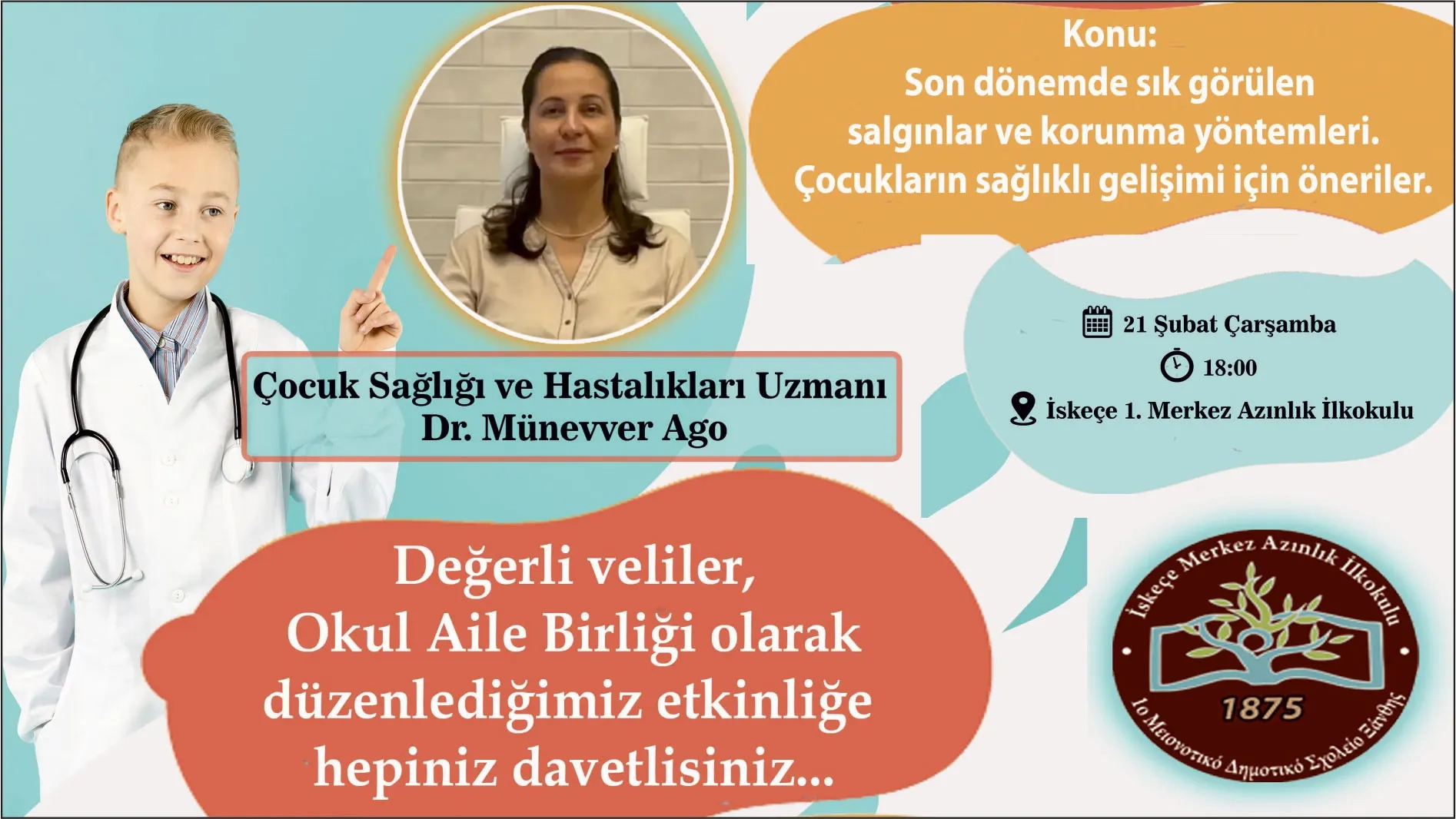 İskeçe Merkez Türk İlkokulu’nda çocuk sağlığı için söyleşi