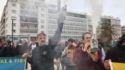 Arıcılar da başkent Atina'da gösteri düzenledi