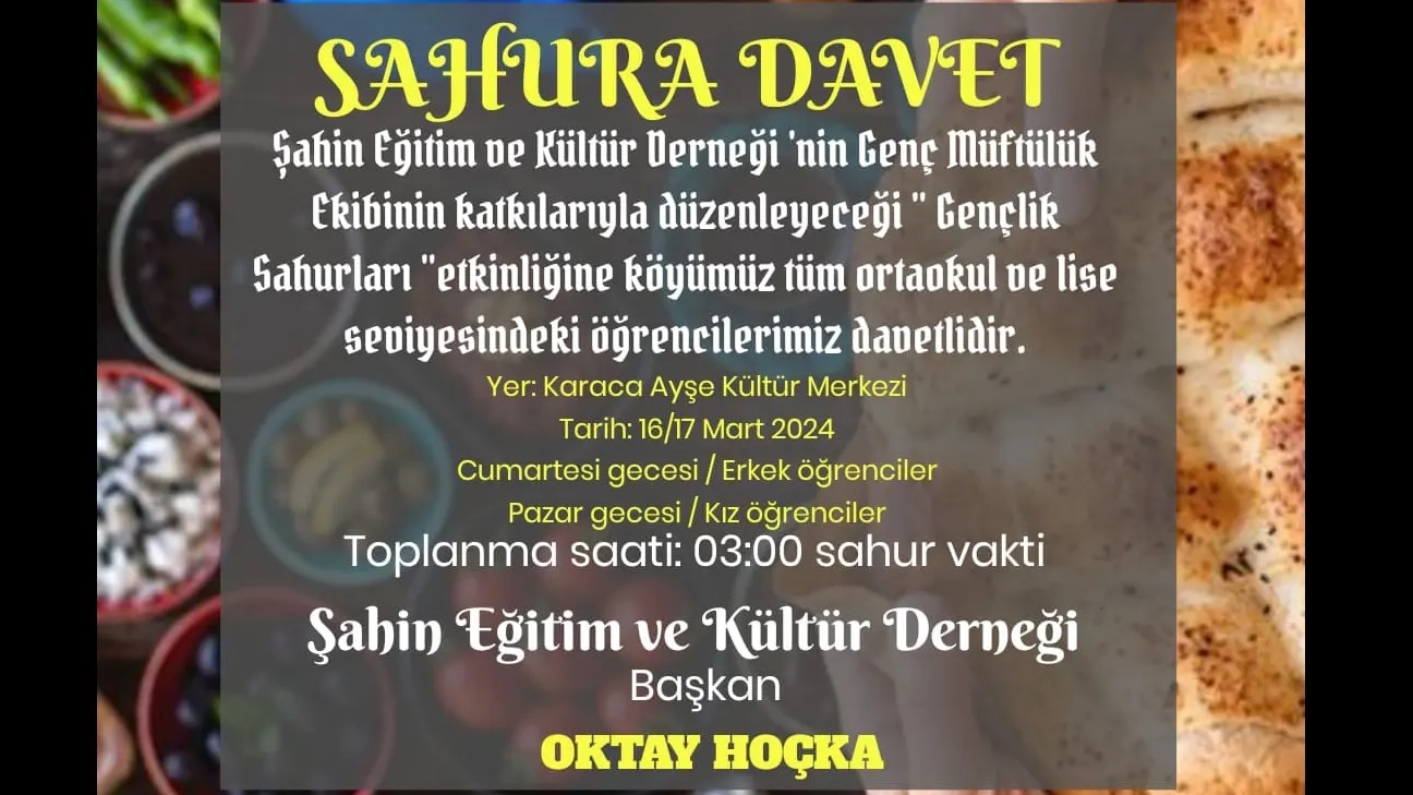 Şahin köyünde gençlere yönelik sahur programları düzenleniyor