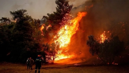 Katerini'de 31 Mart'ta başlayan orman yangını sürüyor