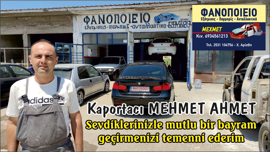 Kaportacı MEHMET AHMET’ten bayram kutlama mesajı
